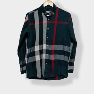 Burberry London Button Down Shirt Nova Check Plaid M Men’s